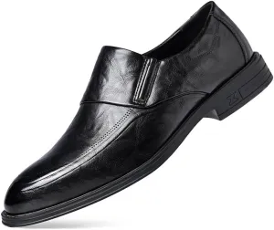 Men’s Platform Slip-On Derby Shoes – Comfortable Formal Business Dress Shoes for Wedding