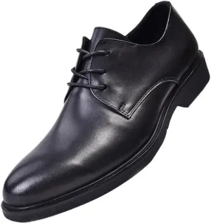 Men's Plus Size Wingtip Dress Shoes Genuine Leather Lace Up Non Slip Business Derby Shoes for Men Casual Style Anti-Slip and wear-Resistant Design