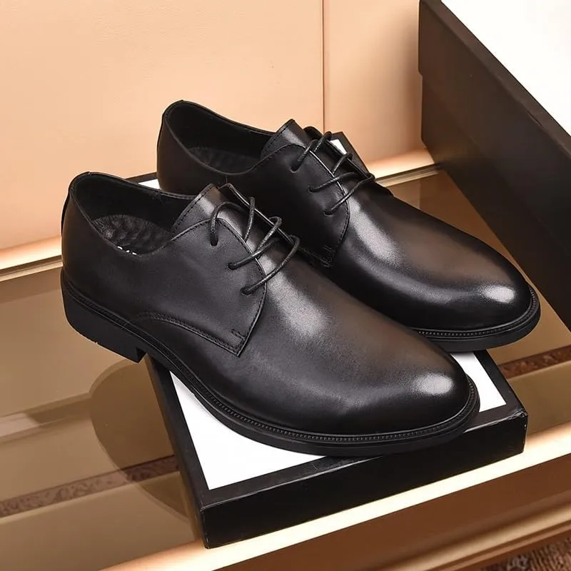 Men's Plus Size Wingtip Dress Shoes Genuine Leather Lace Up Non Slip Business Derby Shoes for Men Casual Style Anti-Slip and wear-Resistant Design