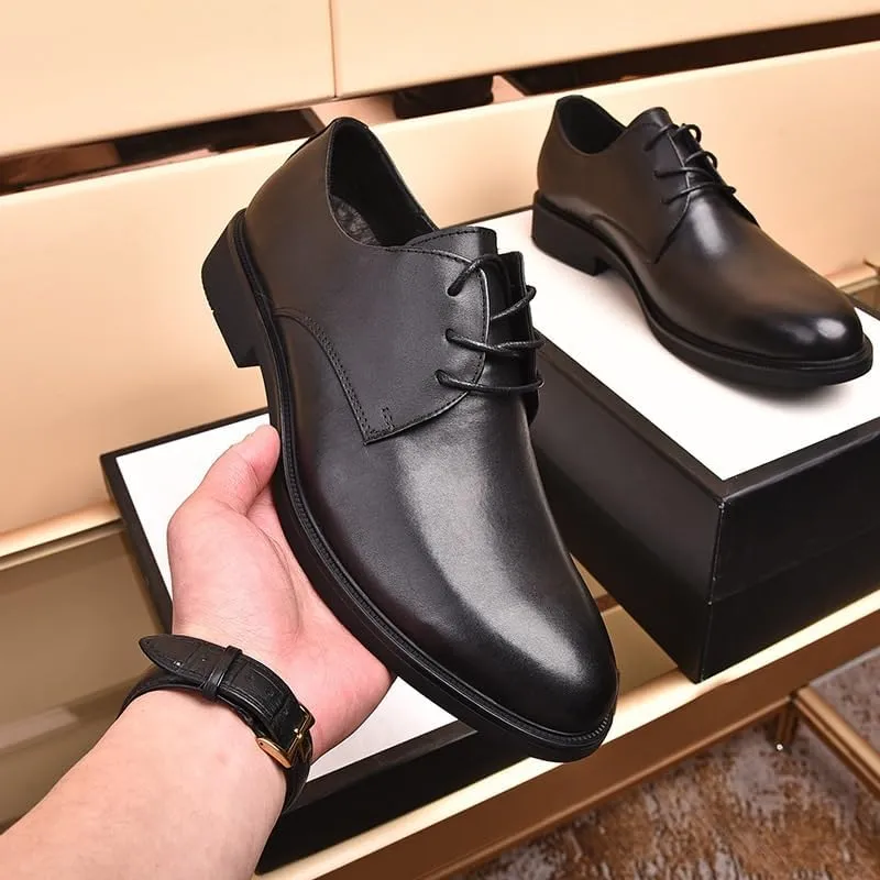 Men's Plus Size Wingtip Dress Shoes Genuine Leather Lace Up Non Slip Business Derby Shoes for Men Casual Style Anti-Slip and wear-Resistant Design