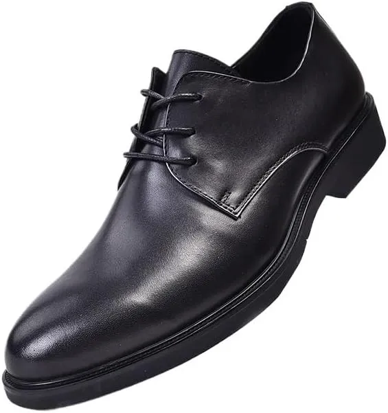 Men's Plus Size Wingtip Dress Shoes Genuine Leather Lace Up Non Slip Business Derby Shoes for Men Casual Style Anti-Slip and wear-Resistant Design