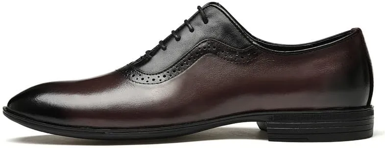 Men's Pointed-Toe Oxford Shoes Shiny Patent Leather Lace-Up Formal & Party Dress Shoes