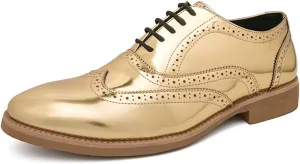 Men's Pointed Toe Wingtip Patent Leather Oxfords Formal Dress Shoes Fashion Retro Carved Brogue Lace Up Derby Business Shoes Soft Sole Breathable Comfory Wedding Tuxedo Shoes