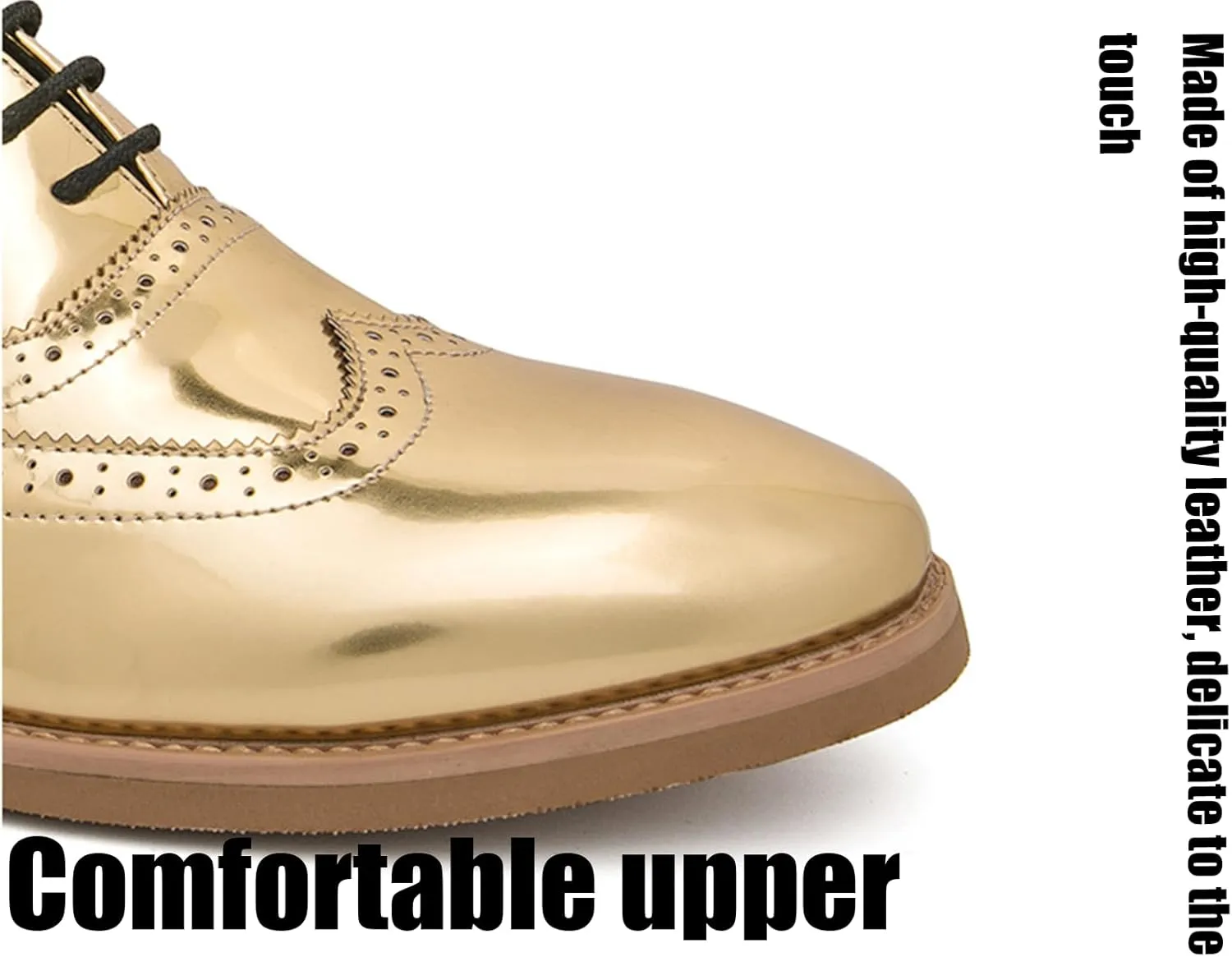 Men's Pointed Toe Wingtip Patent Leather Oxfords Formal Dress Shoes Fashion Retro Carved Brogue Lace Up Derby Business Shoes Soft Sole Breathable Comfory Wedding Tuxedo Shoes