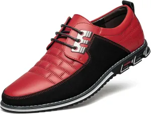 Men's Premium Leather Dress Shoes Comfort Business Casual Oxford Shoes Fashion Dress Sneakers Soft Loafers Derby Shoe for Office Working Walking Driving