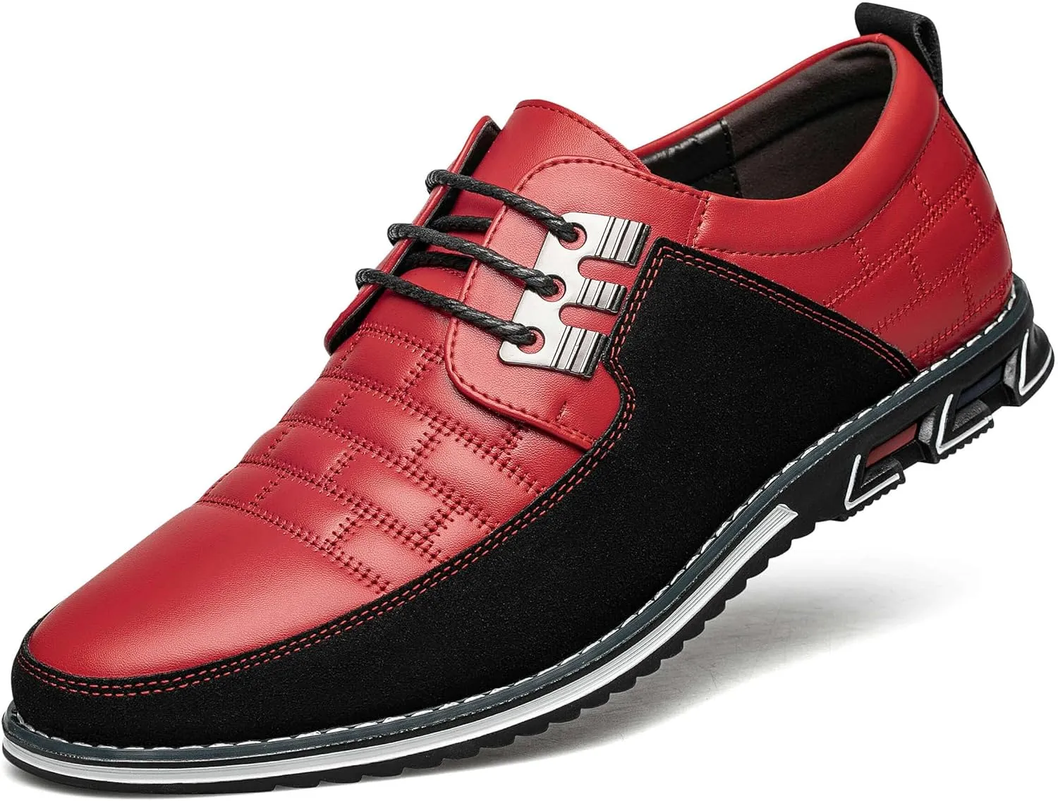 Men's Premium Leather Dress Shoes Comfort Business Casual Oxford Shoes Fashion Dress Sneakers Soft Loafers Derby Shoe for Office Working Walking Driving