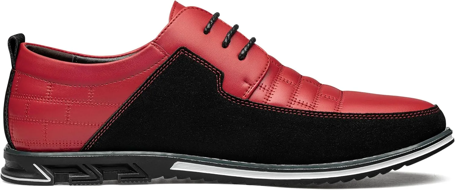 Men's Premium Leather Dress Shoes Comfort Business Casual Oxford Shoes Fashion Dress Sneakers Soft Loafers Derby Shoe for Office Working Walking Driving