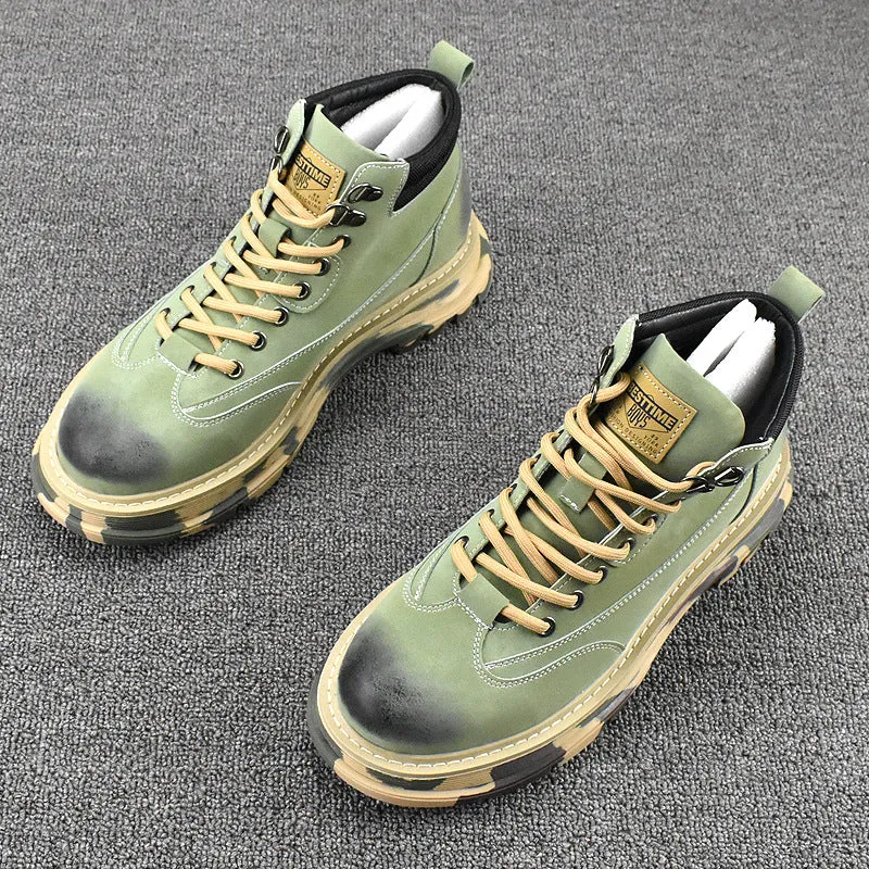 Men's Pretty Breathable Lightweight Cowhide Martin Casual Shoes