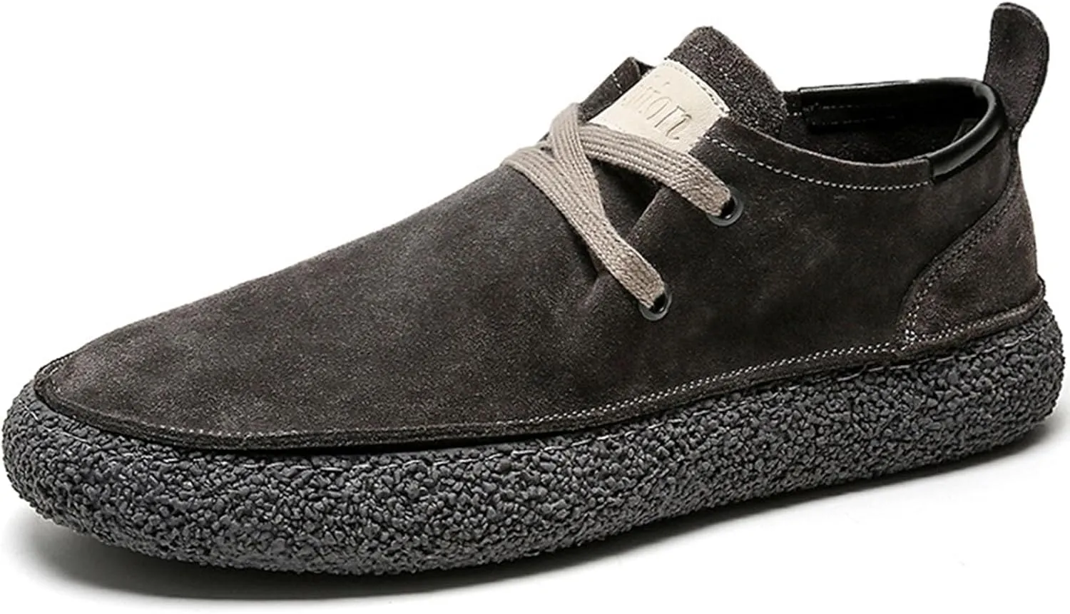 Men's Retro Suede Soft Sole Lace-Up Board Shoes Fashionable and Comfortable Non-Slip Flat Walking Shoes Classic Modern Brushed Leather Oxfords