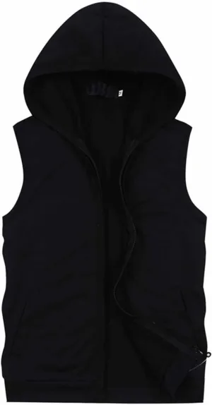 Men's Sleeveless Tank Tops with Hood Athletic Bodybuilding Fitness Gym Muscle Cut Off T Shirt Workout Sweatshirts Vest