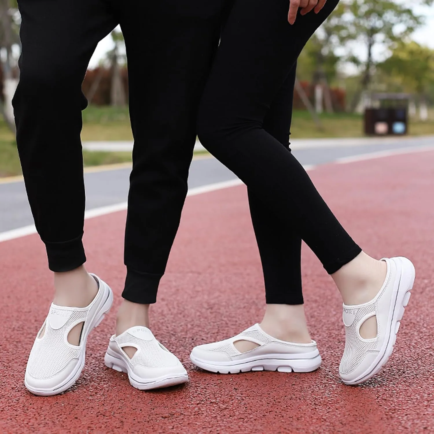Men's Slip On Mules Womens Lightweight Open Back Shoes Comfort Walking Shoes Breathable Slippers Closed Toe Slides