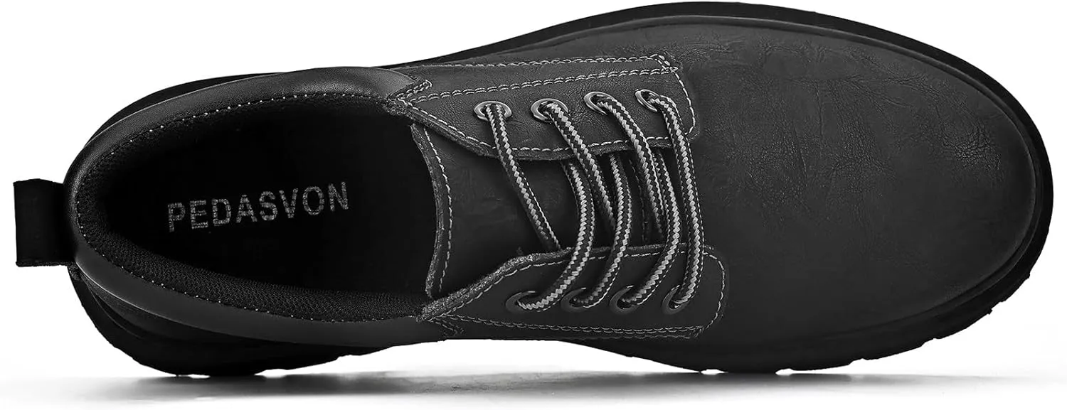 Mens Soft Toe Work Shoes Oxford Leather Stylish Dress Non Slip Resistant Comfortable Casual Wolking Shoes for Men