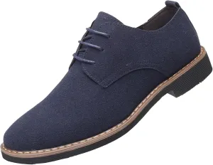 Men's Suede Lace-up Business Formal Dress Derby Shoes Suit Dressy Oxfords Wedding Oxford Flats