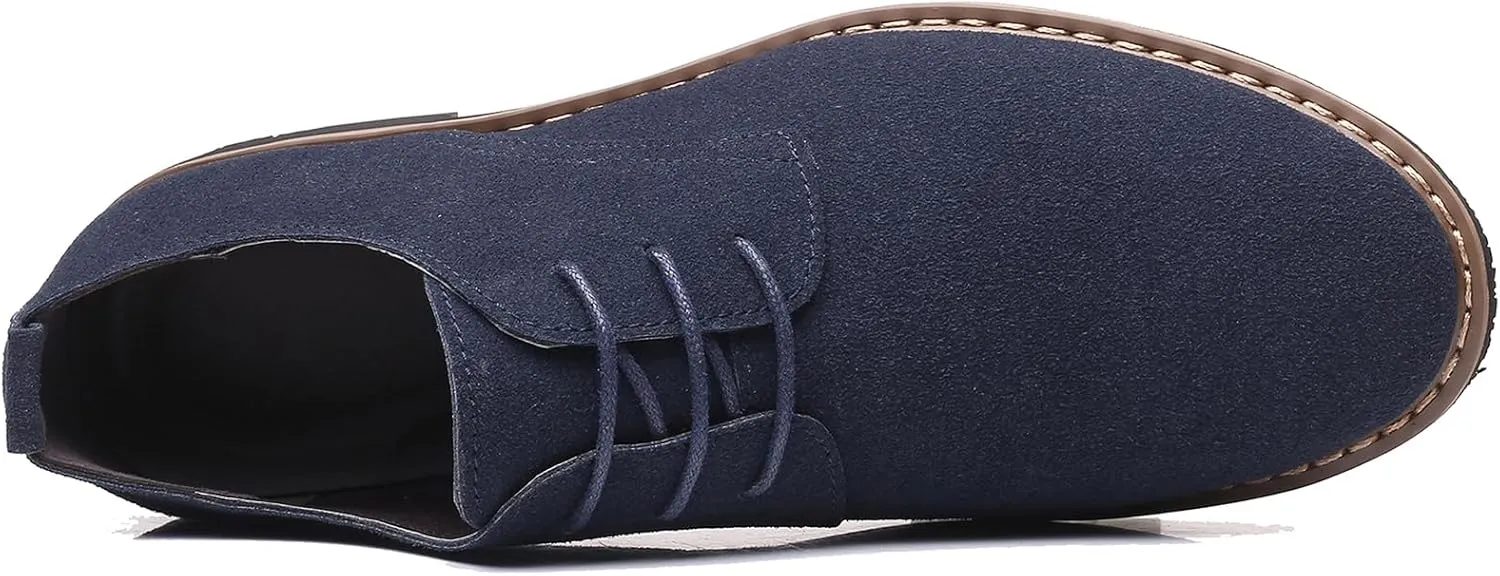 Men's Suede Lace-up Business Formal Dress Derby Shoes Suit Dressy Oxfords Wedding Oxford Flats