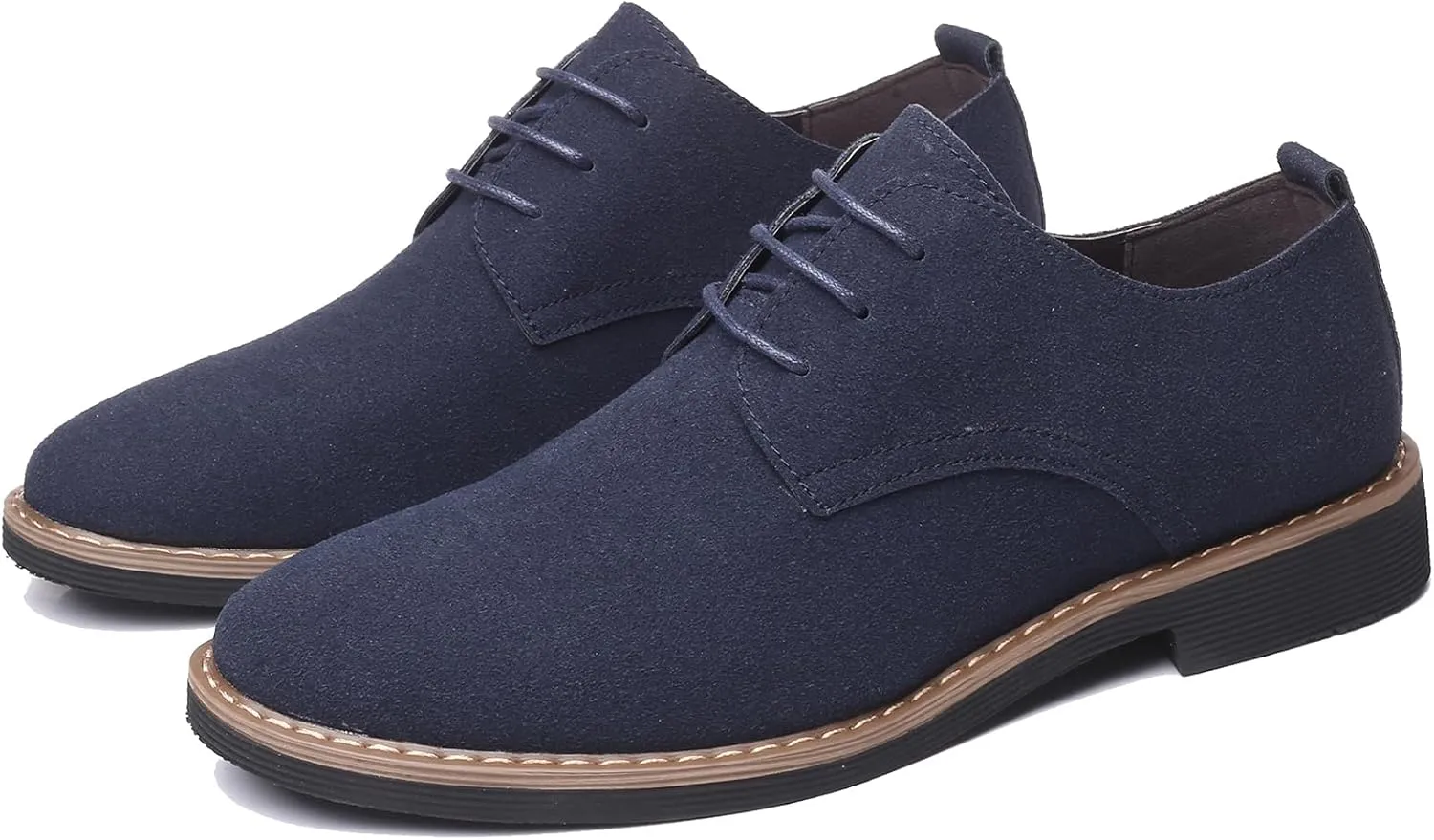 Men's Suede Lace-up Business Formal Dress Derby Shoes Suit Dressy Oxfords Wedding Oxford Flats