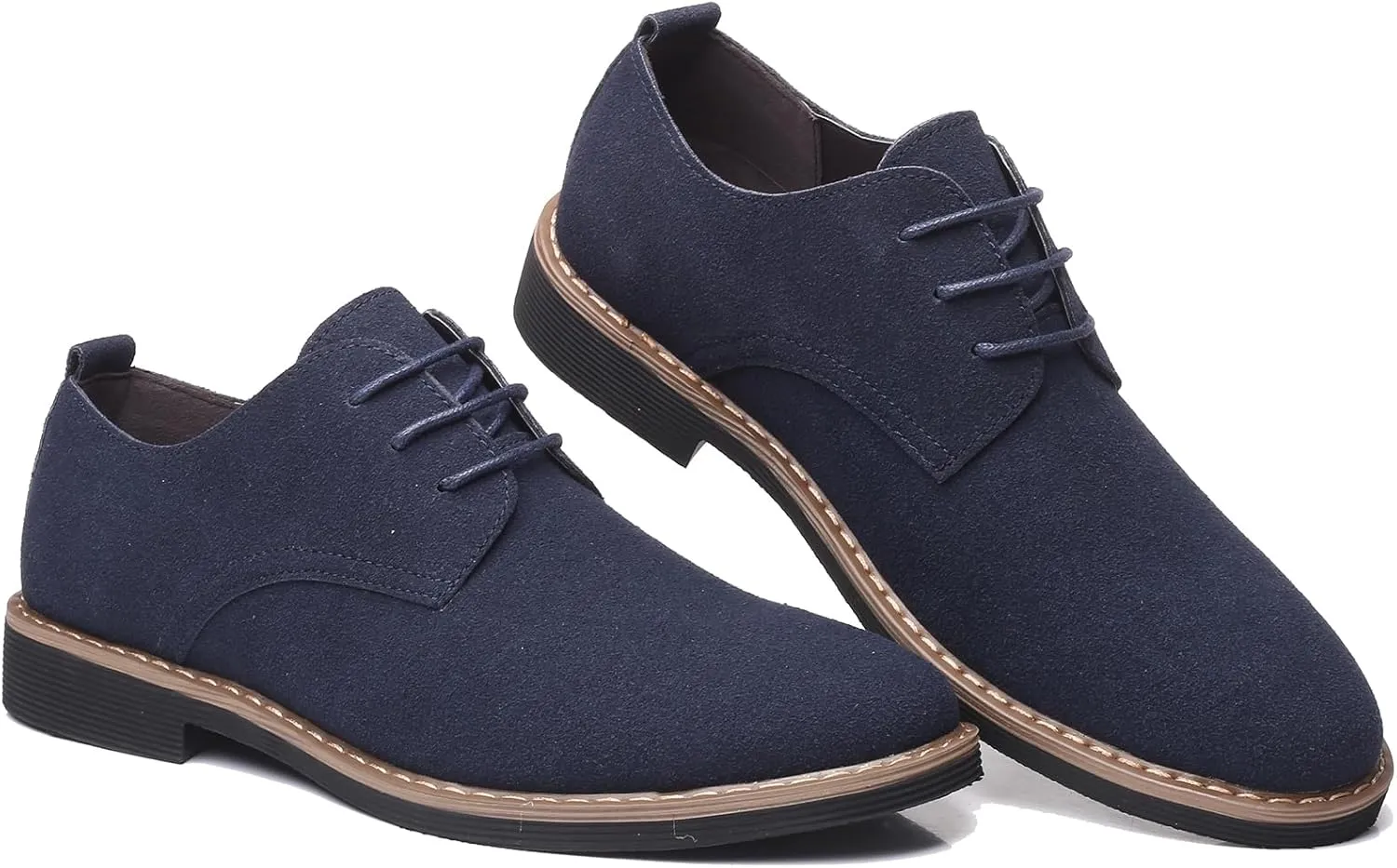Men's Suede Lace-up Business Formal Dress Derby Shoes Suit Dressy Oxfords Wedding Oxford Flats