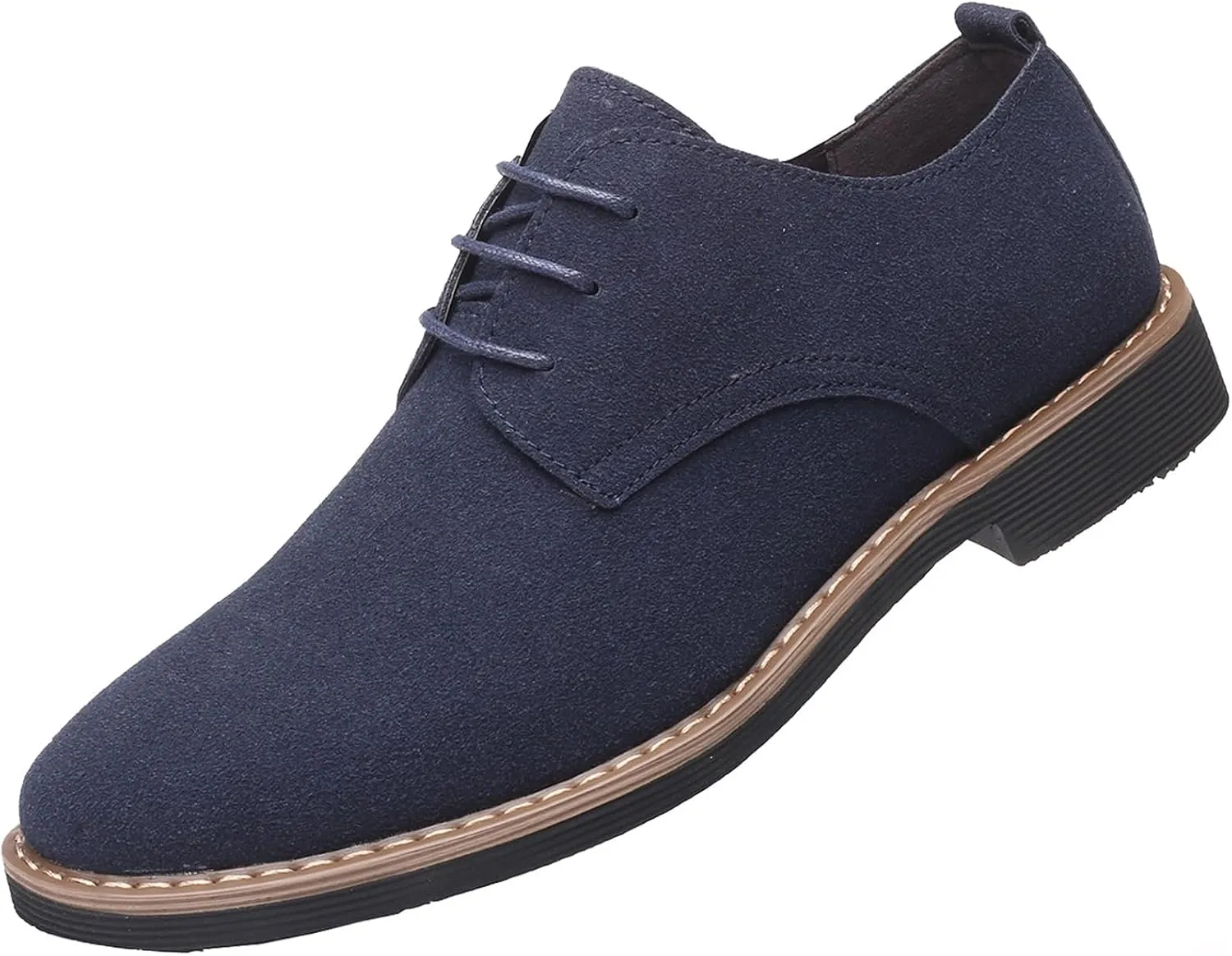 Men's Suede Lace-up Business Formal Dress Derby Shoes Suit Dressy Oxfords Wedding Oxford Flats