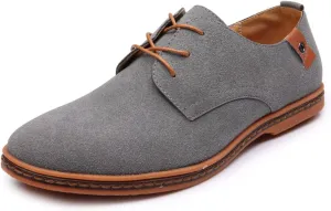 Men's Suede Lace Up Oxfords Orthopedic Leather Shoes,Dress Business Casual Shoes Luxury Work Office Soft Sole Derby Shoes