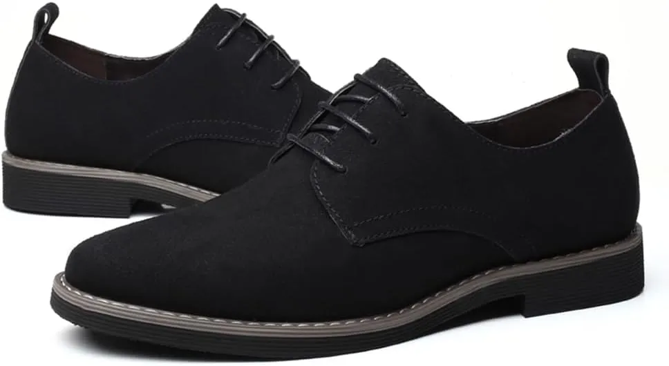 Mens Suede Shoes Dress Shoes Classic Oxfords Business Casual Lace Up Derbys Shoes