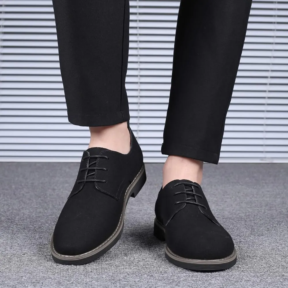 Mens Suede Shoes Dress Shoes Classic Oxfords Business Casual Lace Up Derbys Shoes
