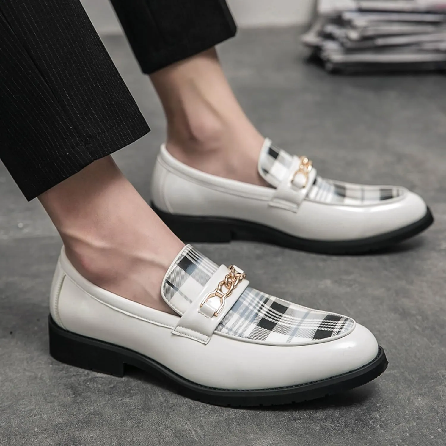 Men's Vintage Classic Leather Oxford Fashion Comfortable Dress Shoes Business Dress Shoes Derby Winged Tip Casual Walking Shoes