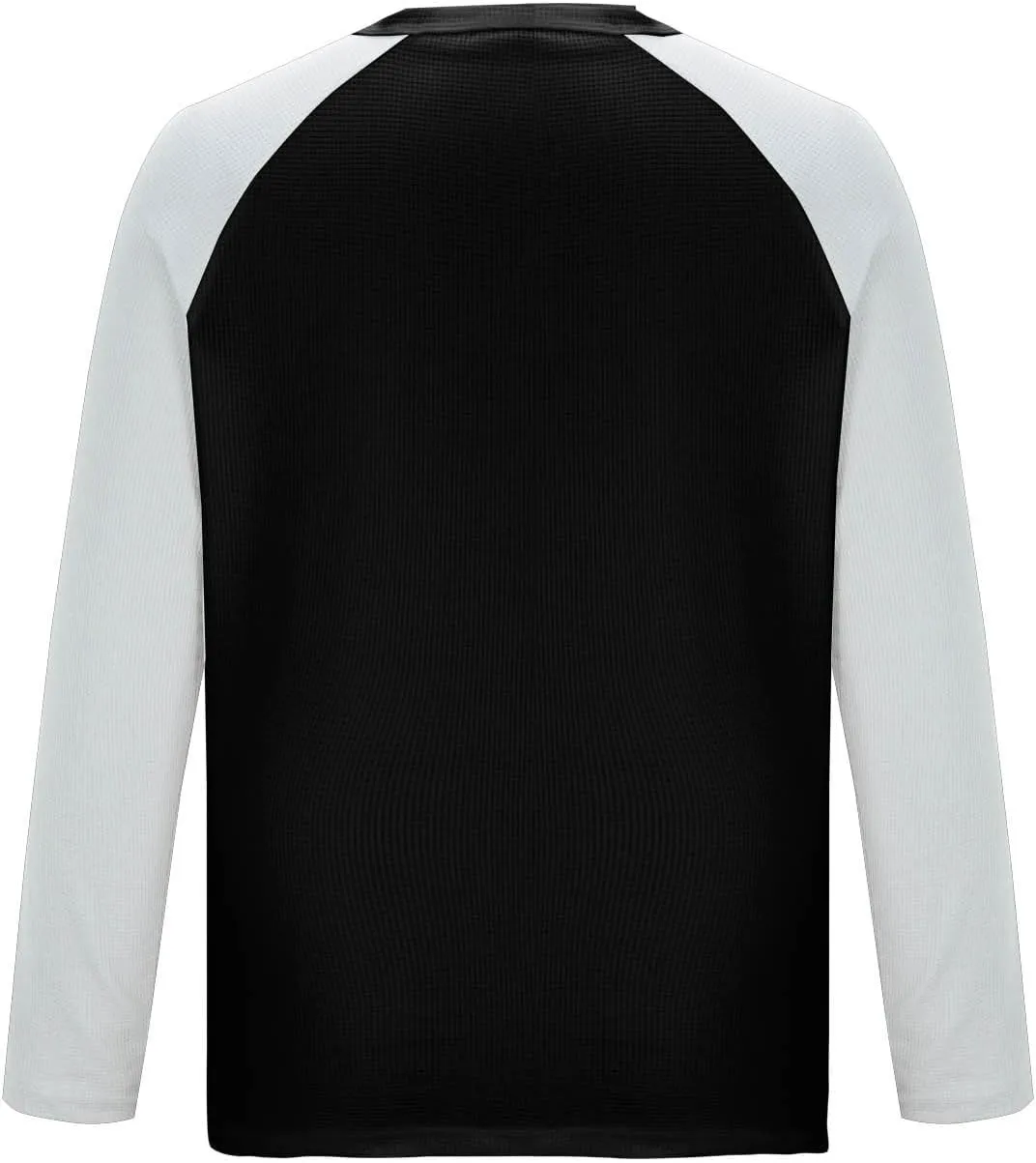 Mens Waffle Knit Shirts Long Sleeve Color Block Tops Casual Muscle Fit Henley T-shirt Lightweight Quick Dry Tee Top