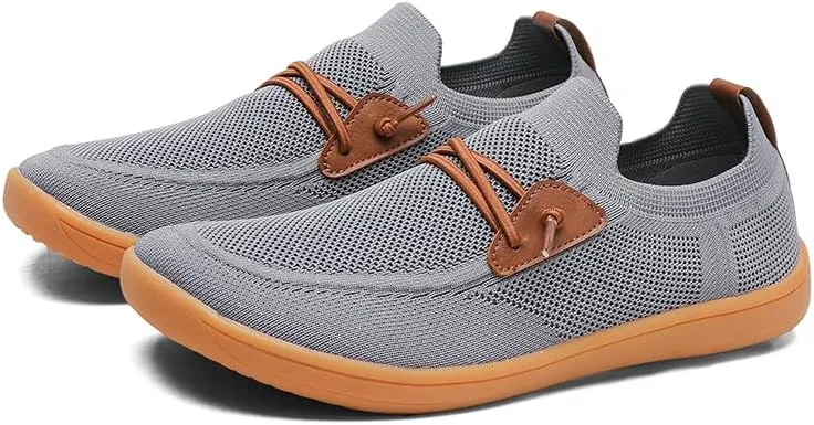 Men's Wide Toe Mesh Barefoot Shoes,Slip-ons,Minimalist, Breathable, Anti-Skid, Flat, Plus Big Sizes