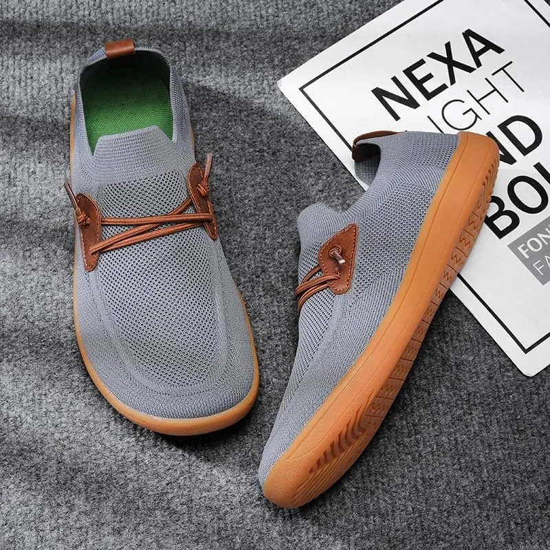 Men's Wide Toe Mesh Barefoot Shoes,Slip-ons,Minimalist, Breathable, Anti-Skid, Flat, Plus Big Sizes