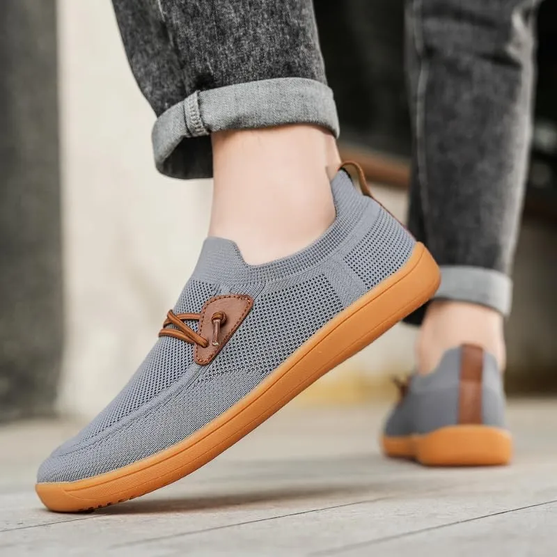 Men's Wide Toe Mesh Barefoot Shoes,Slip-ons,Minimalist, Breathable, Anti-Skid, Flat, Plus Big Sizes