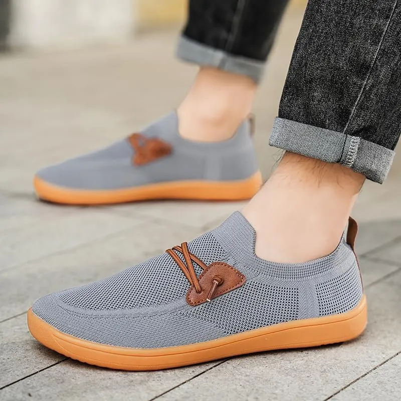 Men's Wide Toe Mesh Barefoot Shoes,Slip-ons,Minimalist, Breathable, Anti-Skid, Flat, Plus Big Sizes