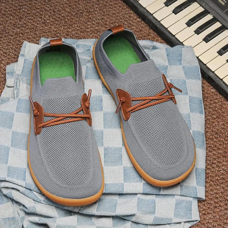 Men's Wide Toe Mesh Barefoot Shoes,Slip-ons,Minimalist, Breathable, Anti-Skid, Flat, Plus Big Sizes
