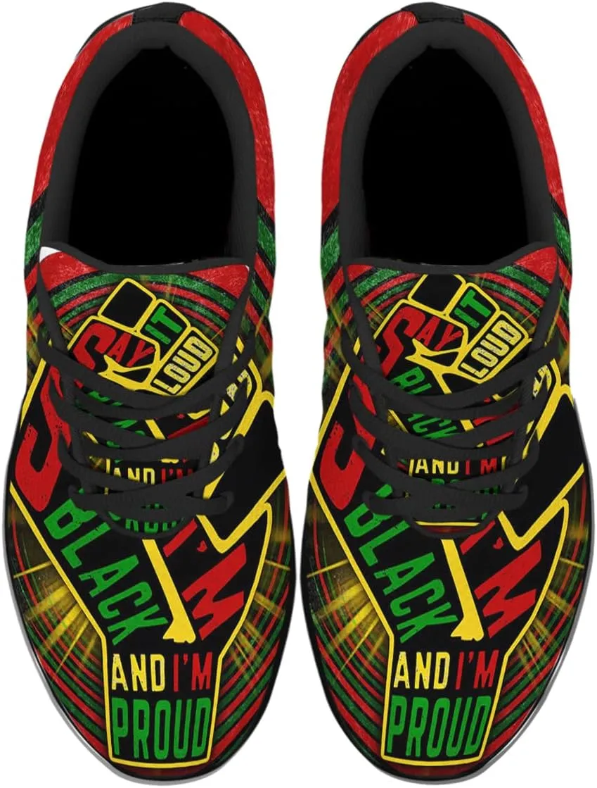 Mens Womens Juneteenth 1865 Shoes,Juneteenth Freedom Athletic Running Tennis Sneakers Casual Black History Shoes