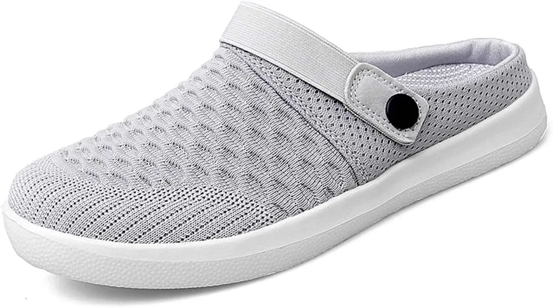 Men's Women's Summer Flat Sole Light Weight Breathable Mesh Quick Dry Beach Slippers Anti-Slip Garden Sandals Clogs Shoes Indoor Outdoor