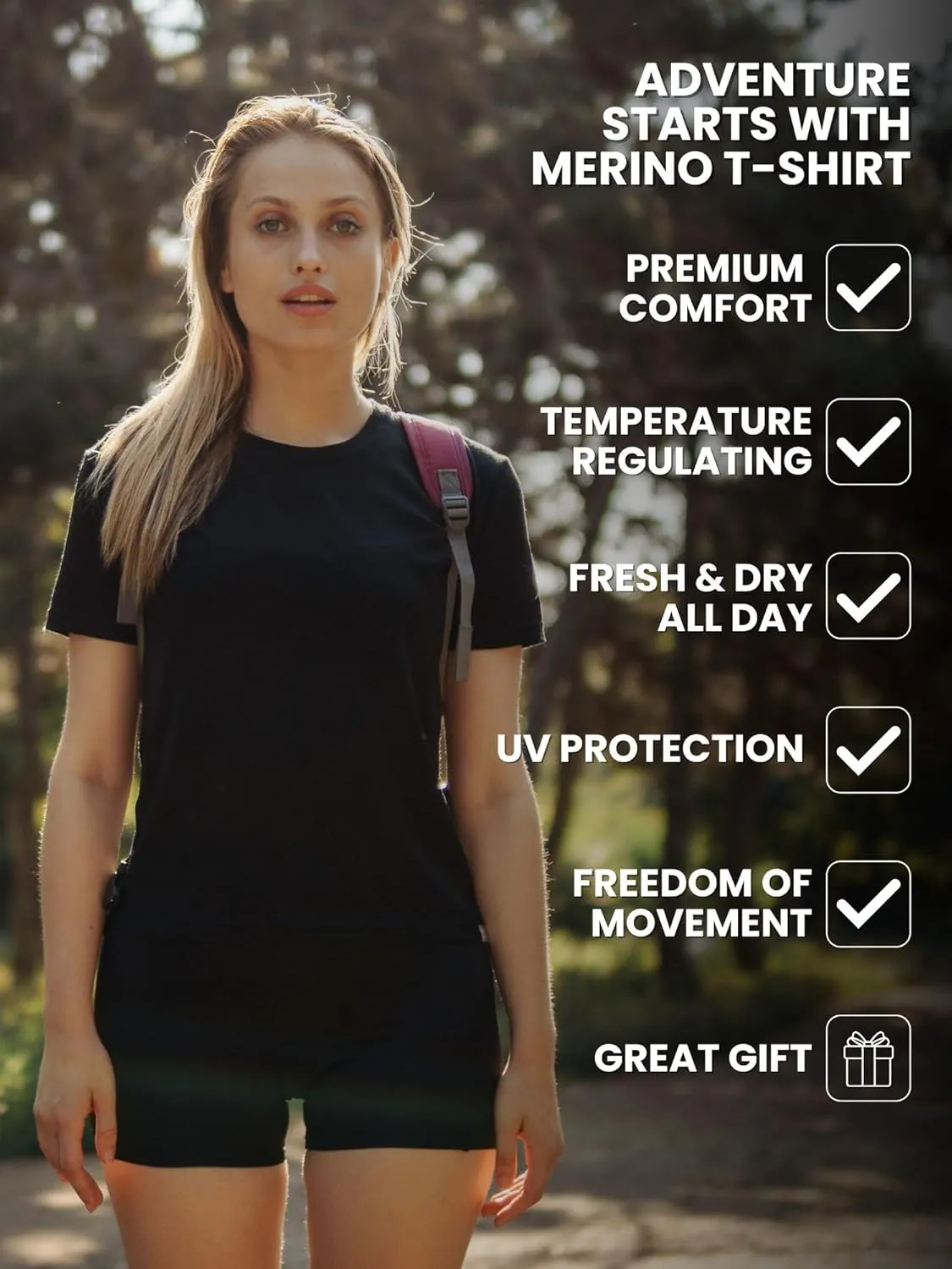 Merino.tech Merino Wool Base Layer Women Short Sleeve Tee