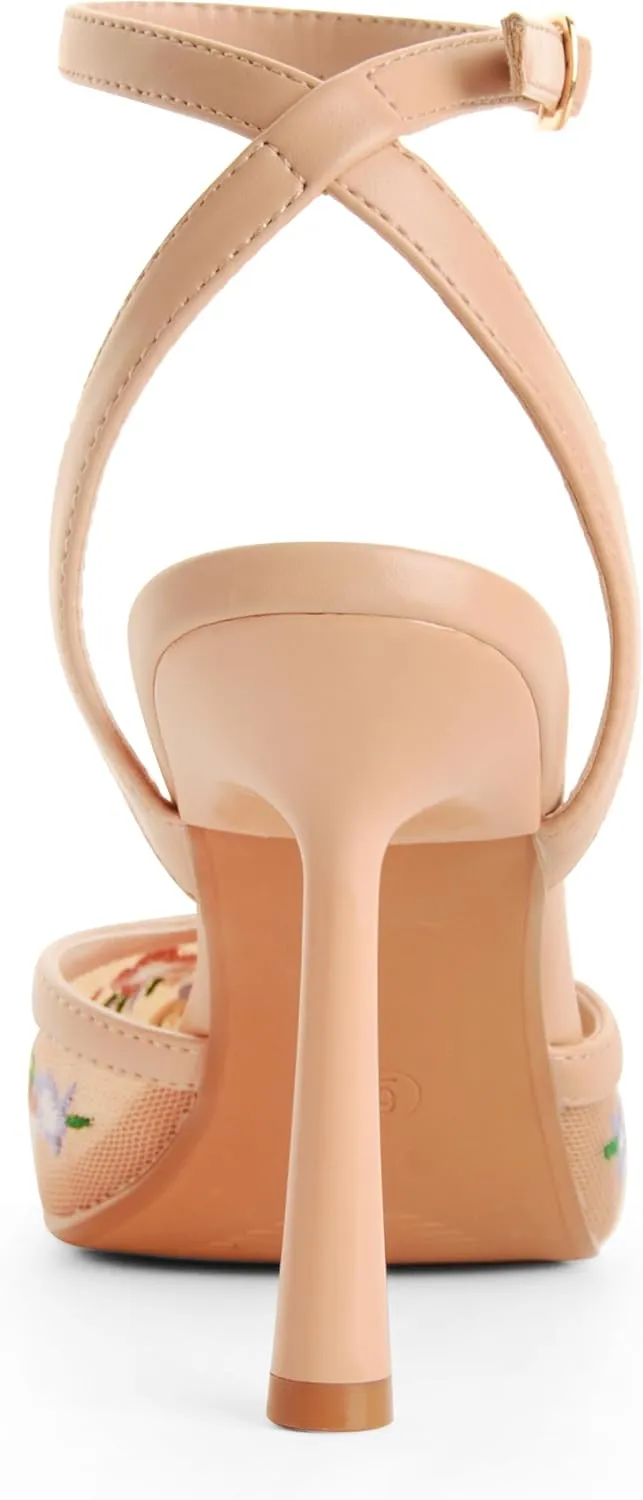 Mesh Closed Pointed Toe High Heels for Women