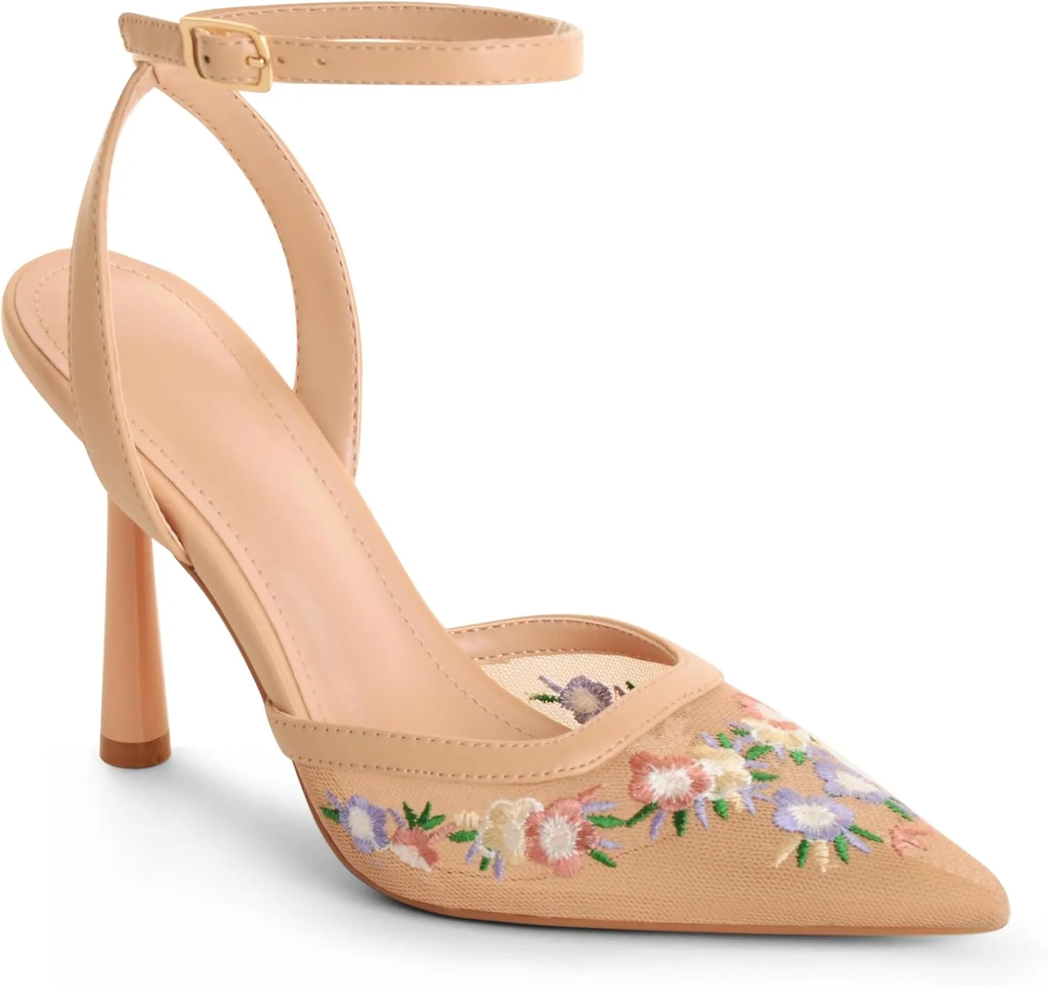 Mesh Closed Pointed Toe High Heels for Women