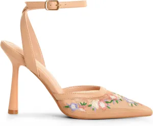 Mesh Closed Pointed Toe High Heels for Women