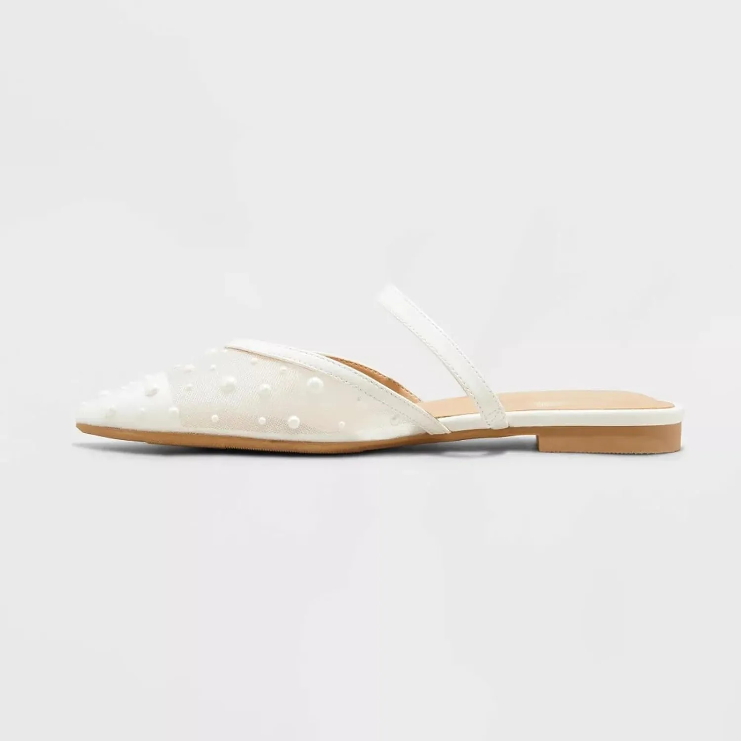 Mesh Mules for Women Comfy Raffia Woven Strap Closed Pointed Toe Mule Flats Casual Slip on Dress Slides Flats
