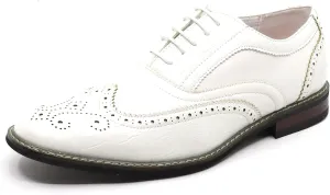 Metrocharm Frank-03 Men's Two Tone Perforated Wing Tip Lace Up Oxford Dress Shoes