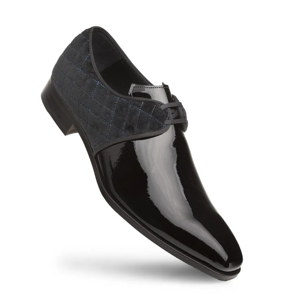 Mezlan S20307 Men's Shoes Black Velvet / Patent Leather Dress Derby (MZS3427)
