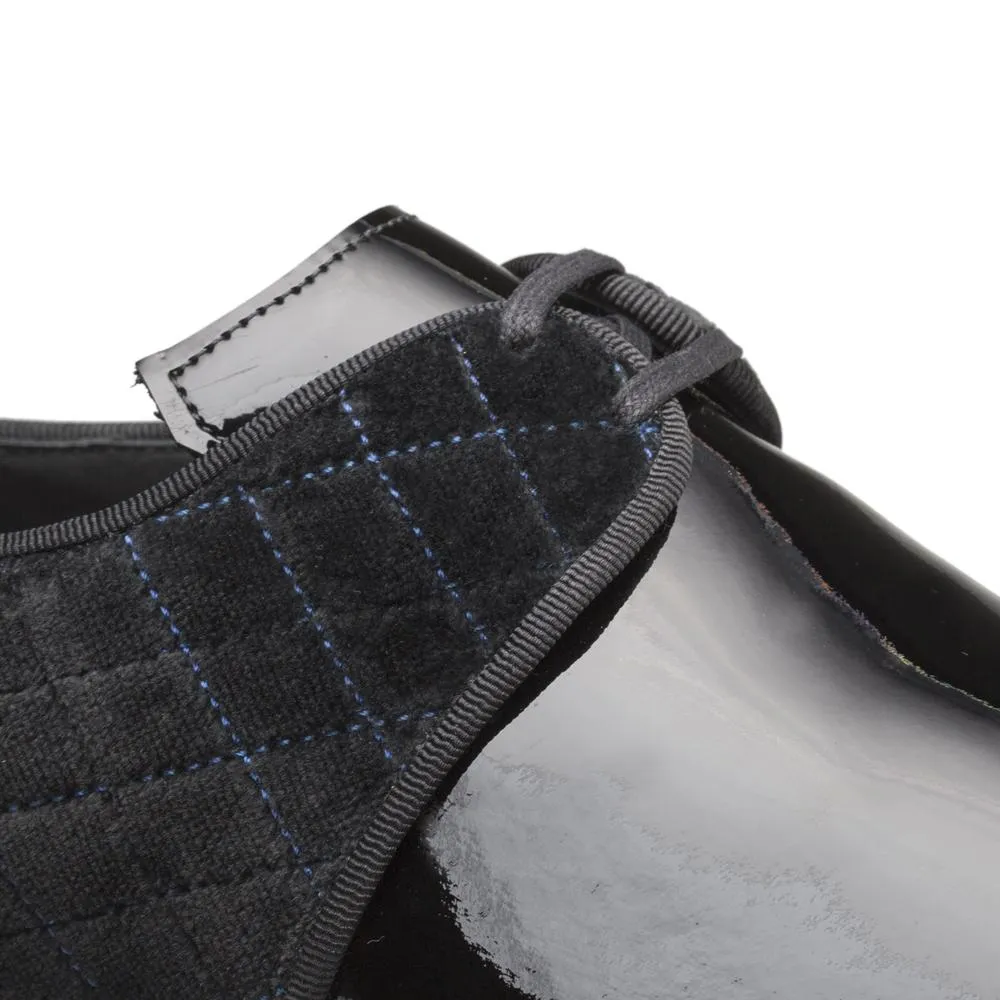 Mezlan S20307 Men's Shoes Black Velvet / Patent Leather Dress Derby (MZS3427)