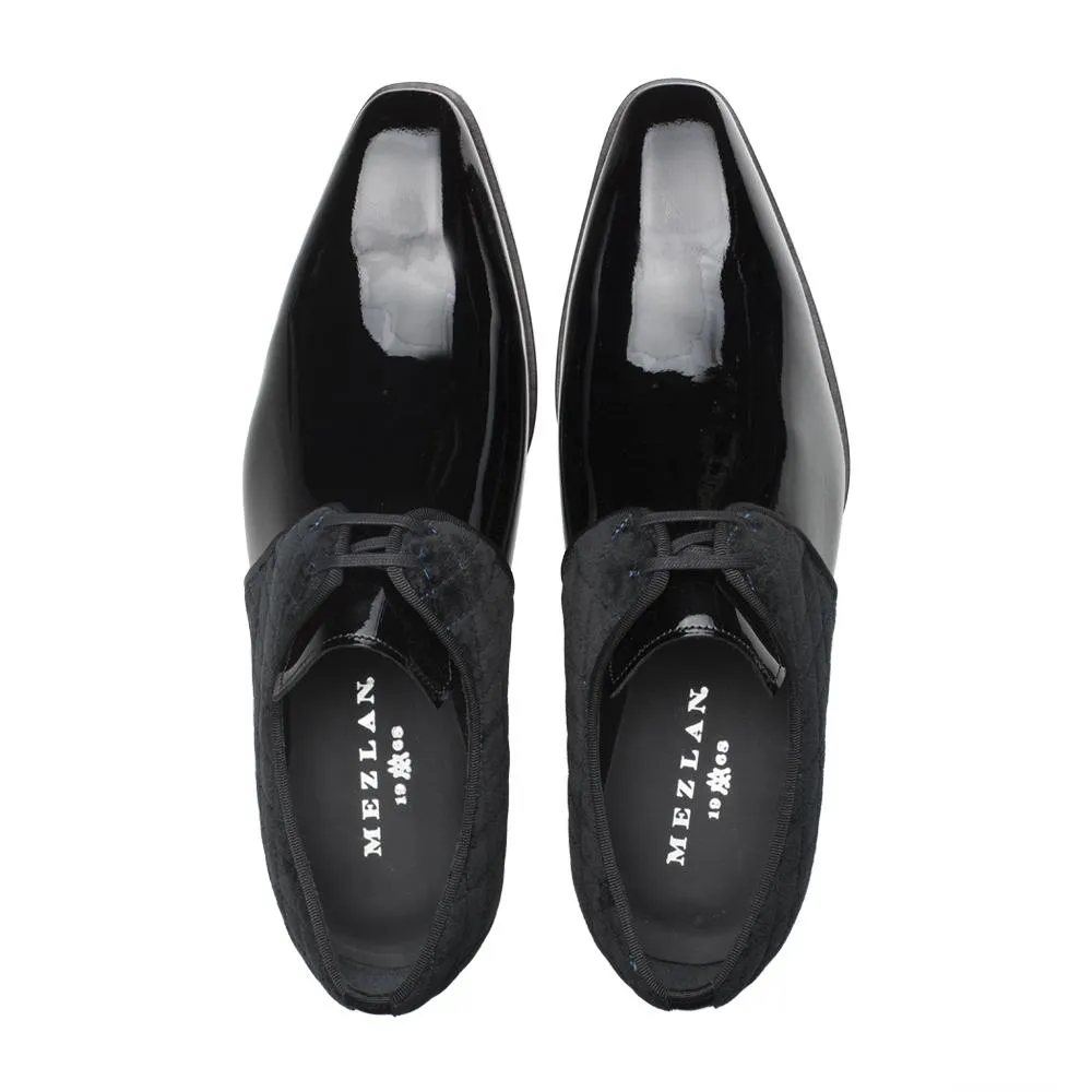 Mezlan S20307 Men's Shoes Black Velvet / Patent Leather Dress Derby (MZS3427)