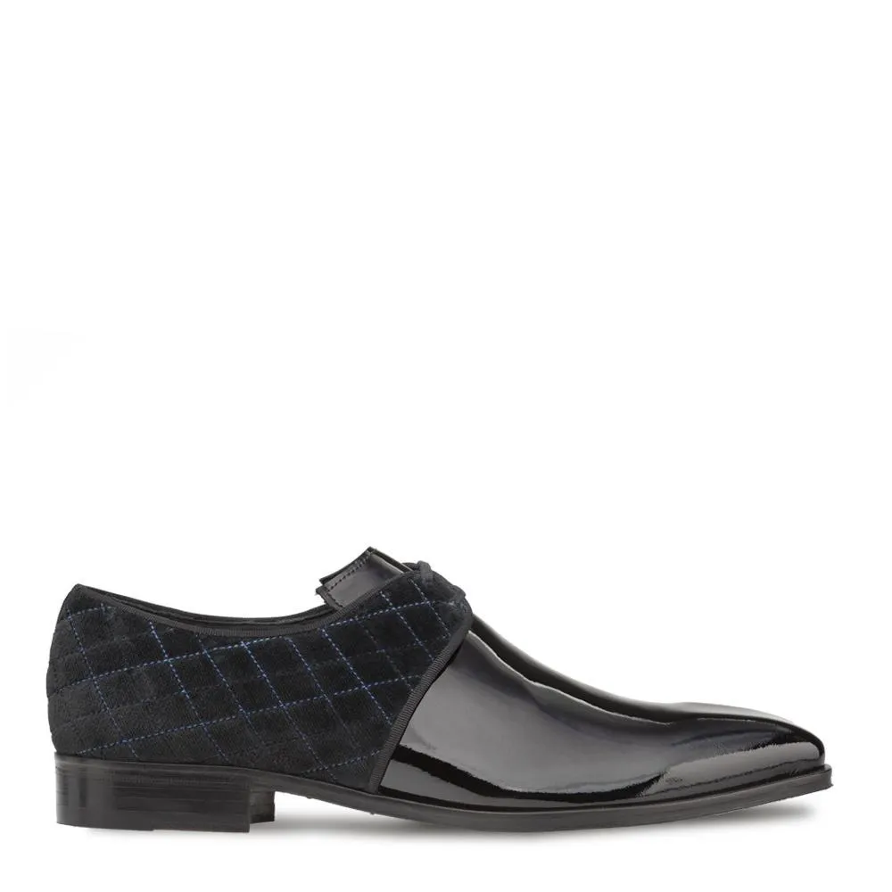 Mezlan S20307 Men's Shoes Black Velvet / Patent Leather Dress Derby (MZS3427)
