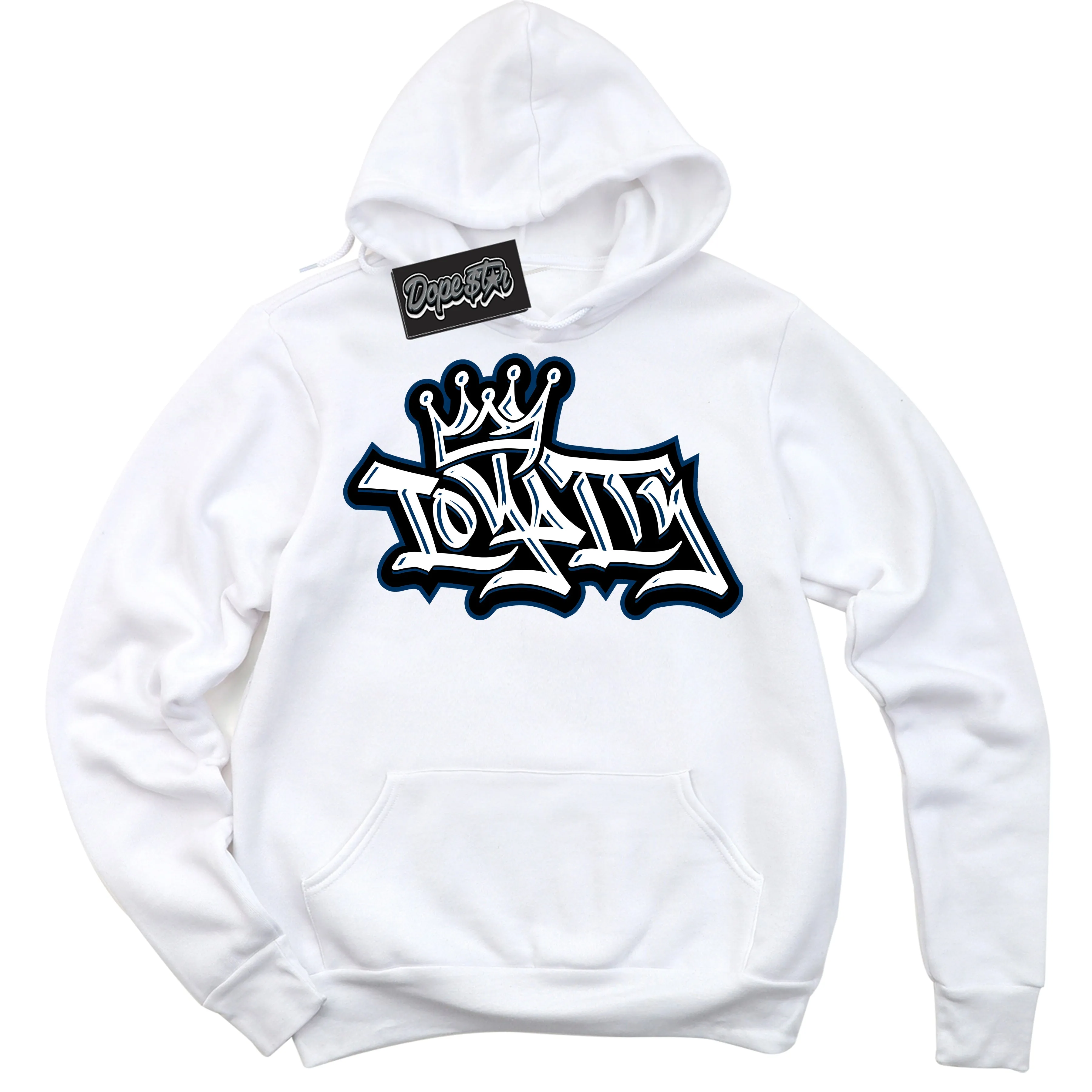 Midnight Navy 1s Sneaker Hoodie Loyalty Crown Graphic
