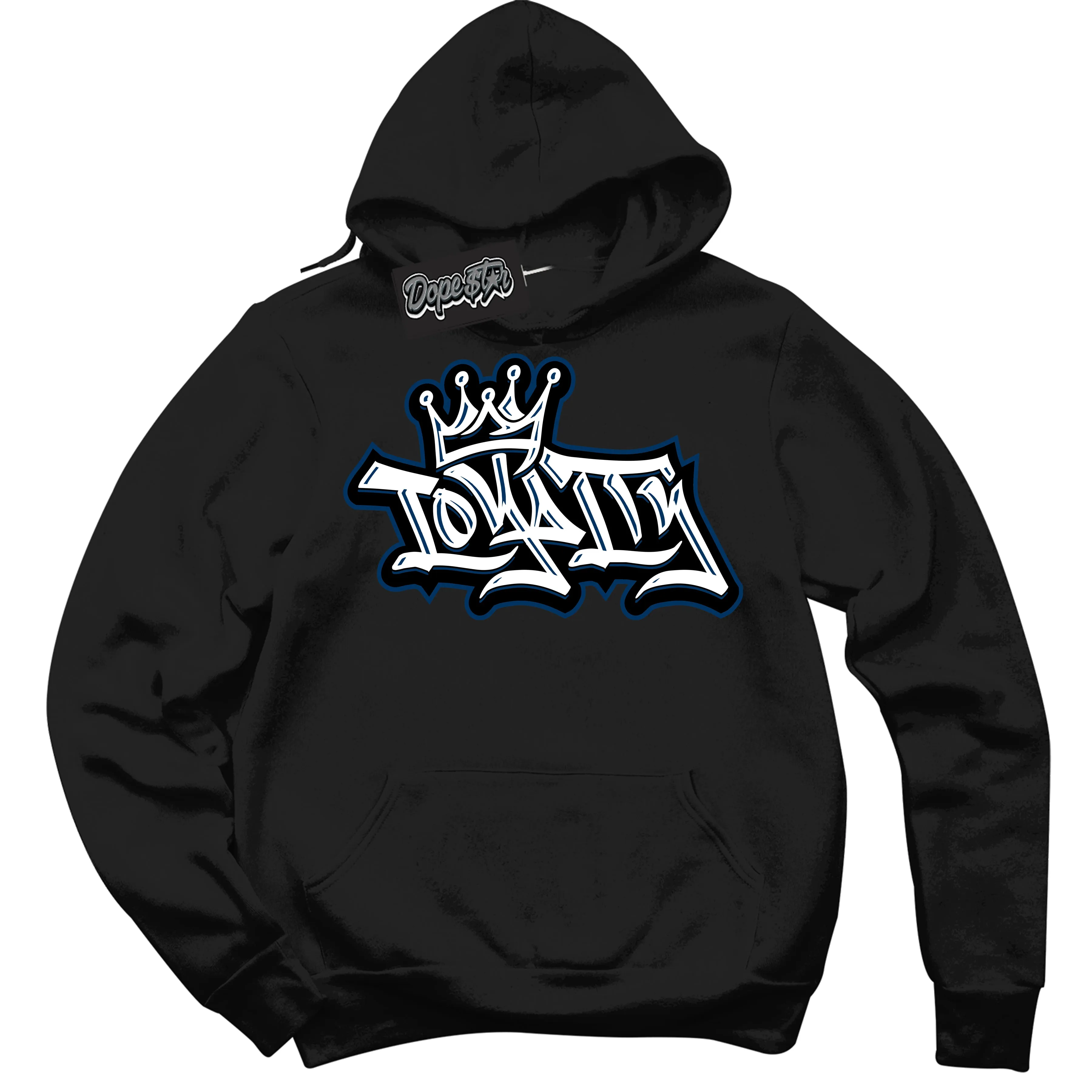 Midnight Navy 1s Sneaker Hoodie Loyalty Crown Graphic