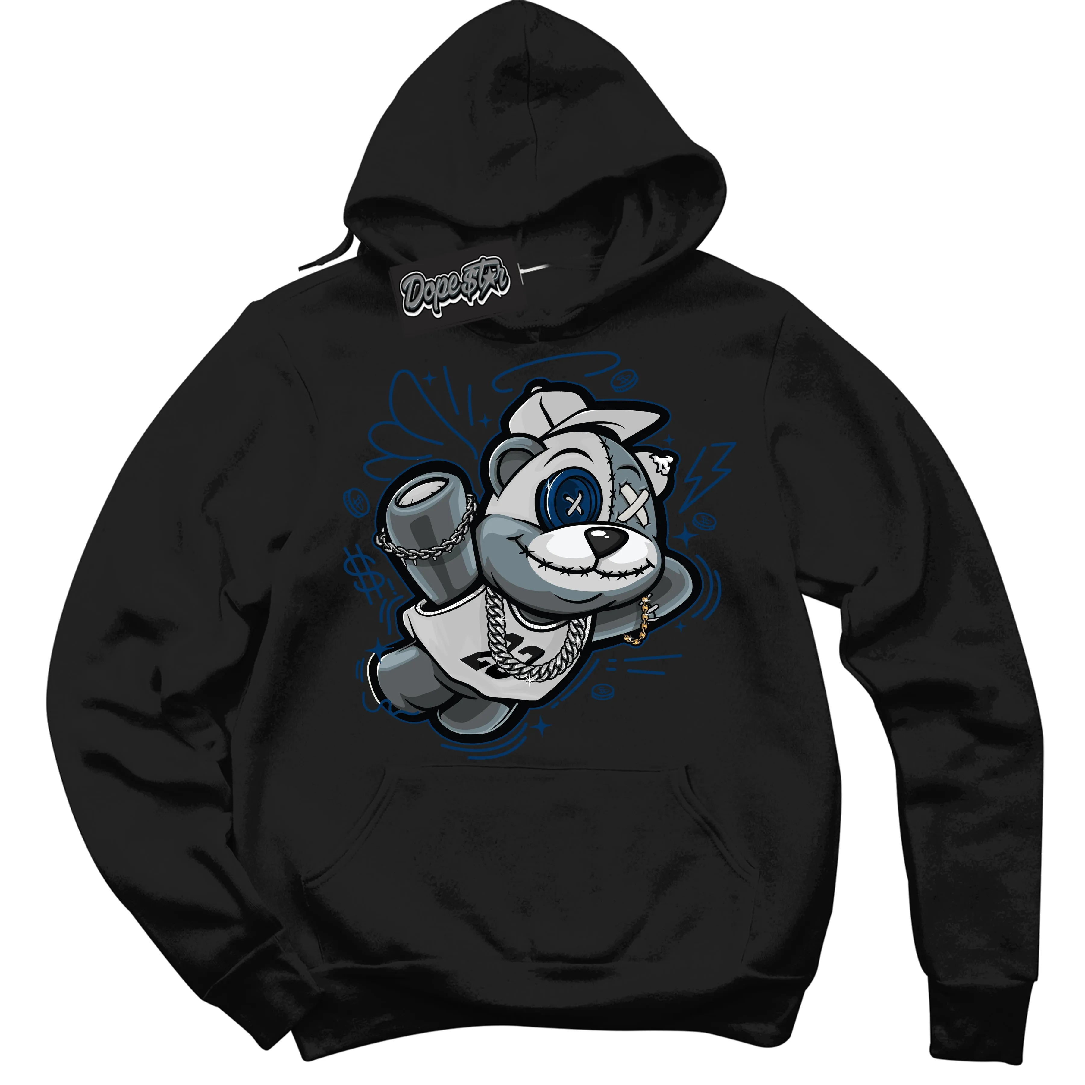 Midnight Navy 1s Sneaker Hoodie Slam Dunk Bear Graphic