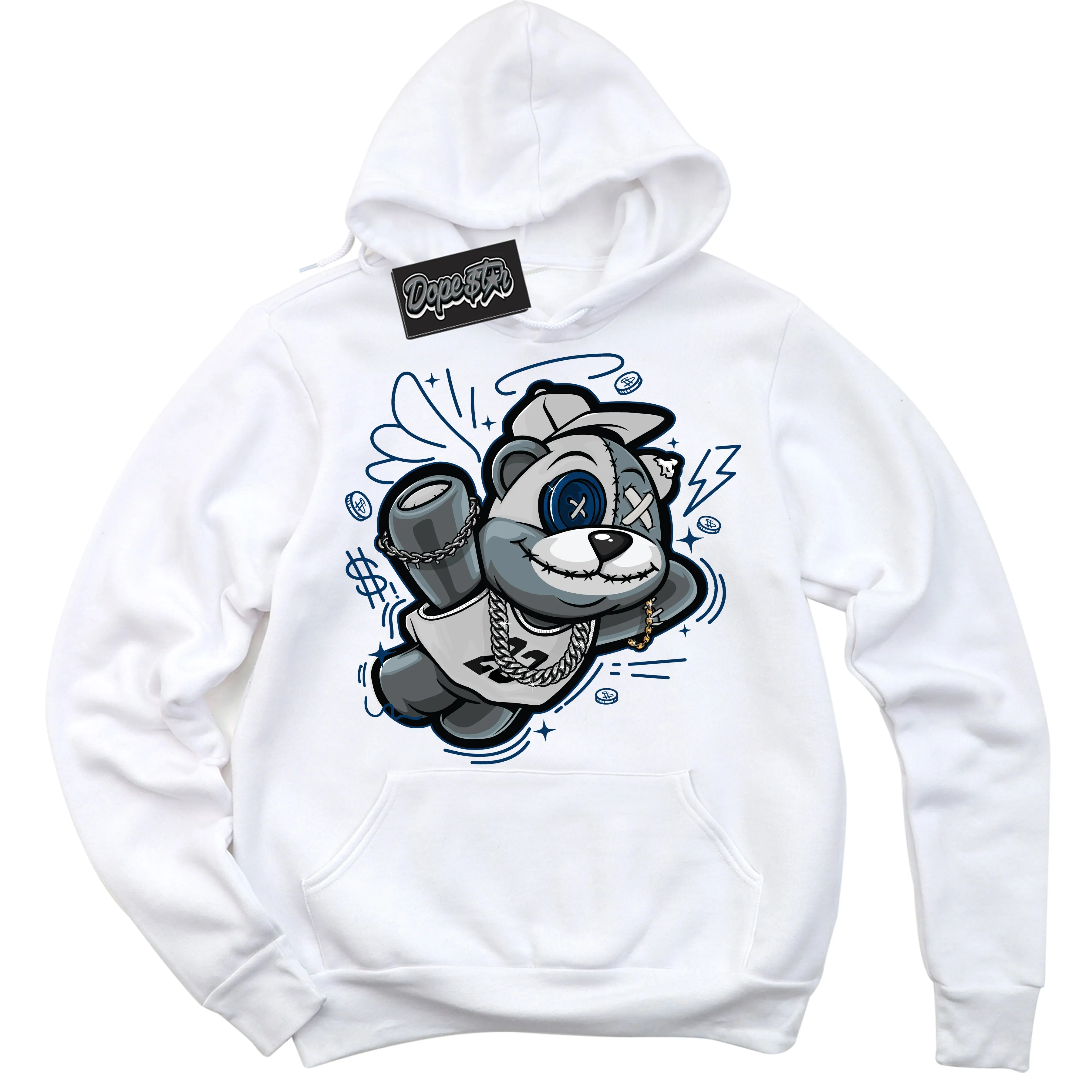 Midnight Navy 1s Sneaker Hoodie Slam Dunk Bear Graphic