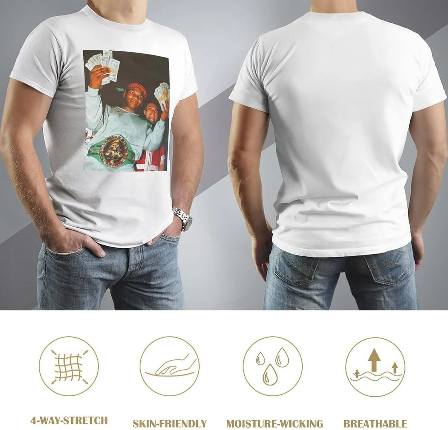 Mike Boxer Tyson Men's T Shirt Cotton Short Sleeve Crew Neck Shirts Classic Graphic Tee T-Shirts