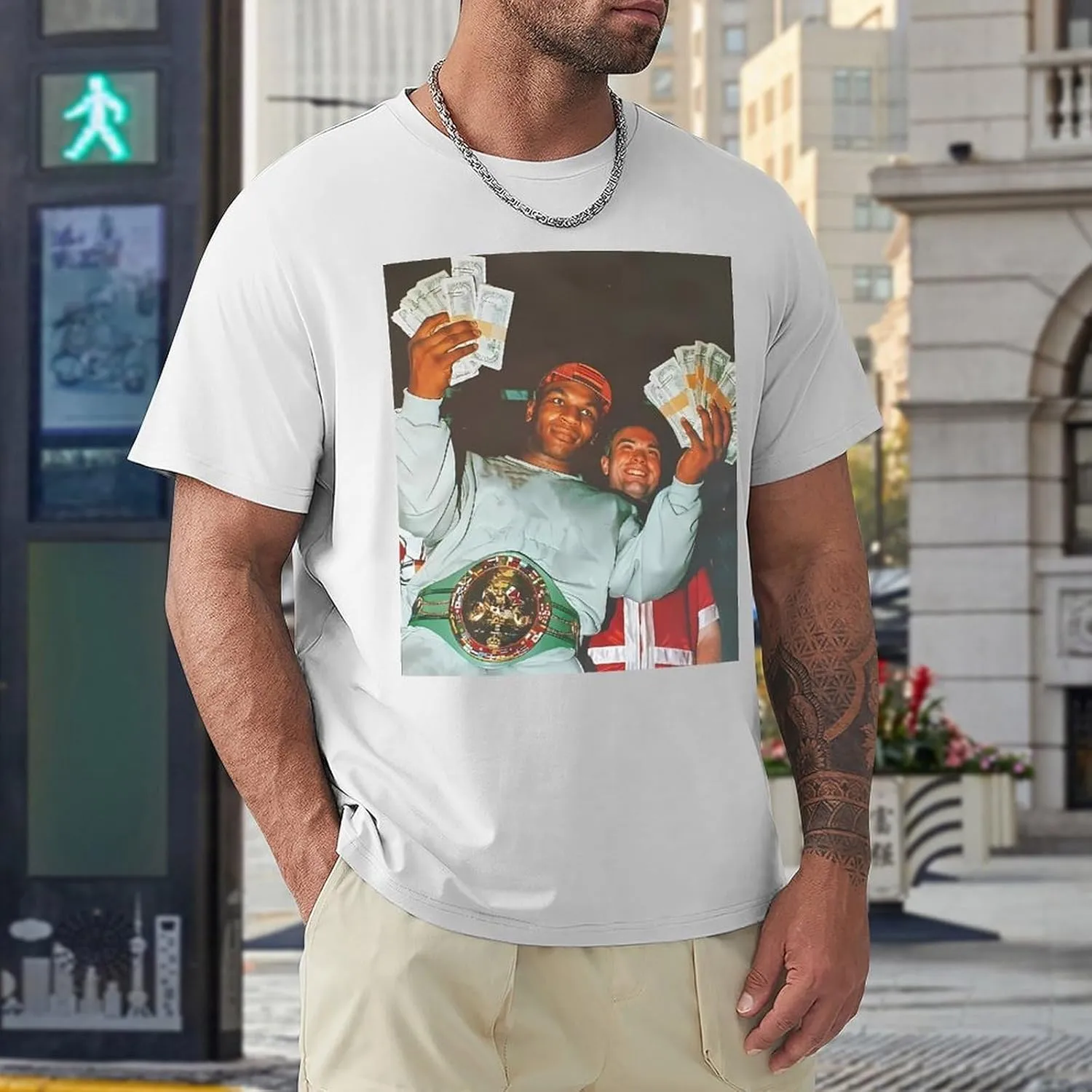 Mike Boxer Tyson Men's T Shirt Cotton Short Sleeve Crew Neck Shirts Classic Graphic Tee T-Shirts