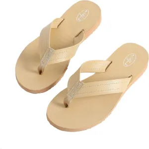 Millffy Womens Flip Flops Comfortable Beach Slides Leather Thongs Slippers Flat Comfy Casual Thin Strap Sandals